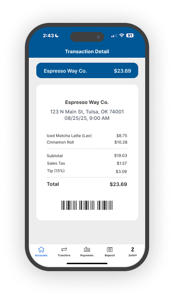 Banking App on Phone